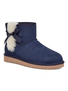 Koolaburra by UGG Victoria Mini Blue Suede Sheepskin Sockliner Boots Size 11